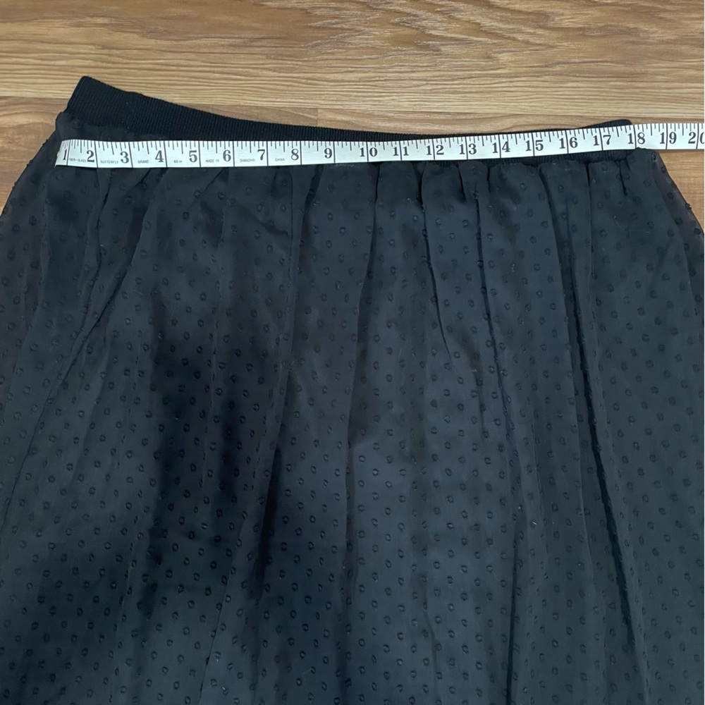 Adrianna Papell Swiss Dot Sheer Midi Skirt Black Size Extra Large NWT - Picture 7 of 9